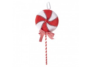 Christmas Ornament Lollipop 41 Cm Red White Plastic - 17*6*41 cm