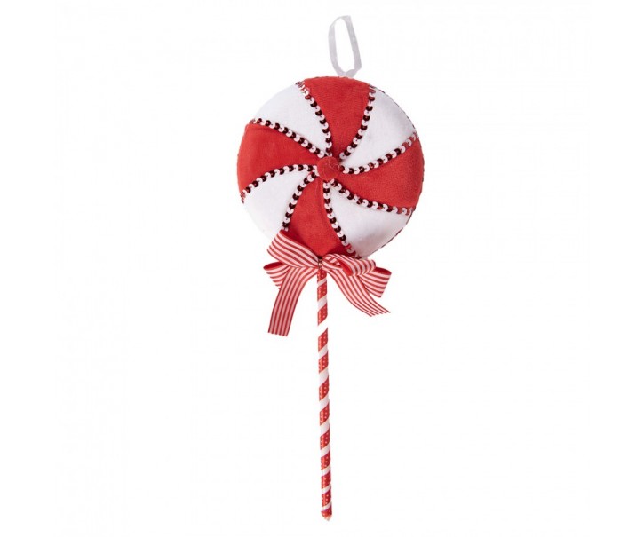 Christmas Ornament Lollipop 41 Cm Red White Plastic - 17*6*41 cm Clayre & Eef