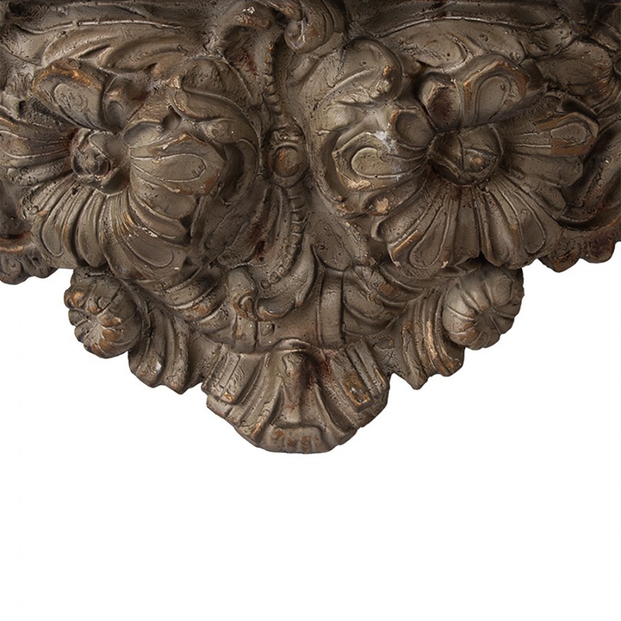 Hnědá nástěnná dekorační police s ornamenty Solangée - 73*21*29 cm