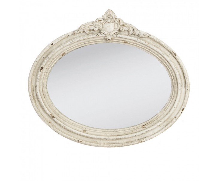 Béžové antik nástěnné zrcadlo s ornamentem Villia - 61*5*53 cm Clayre & Eef