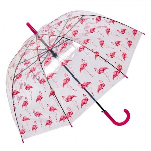 Průhledný deštník s plameňáky Flamingo - Ø 90*82 cm