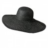Dámský černý slaměný klobouk - 57 cm