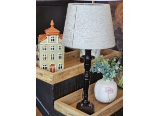 Stínidlo na lampu z hovězí kůže - hnědo šedá - 15*20* h 15cm