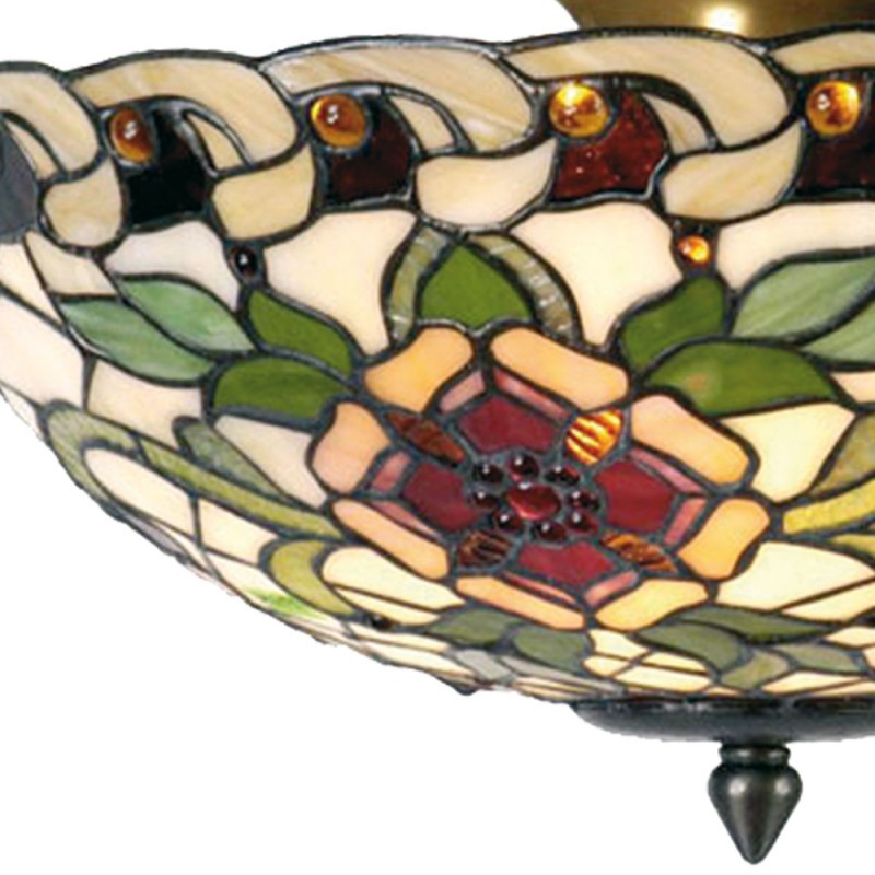 Stropní svítidlo Tiffany Alienor – Ø 40*25 cm E14/max 2*40W