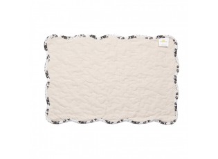 Placemats Set Of 6 48x32 Cm White Polyester Flowers - (6) 48*32 cm