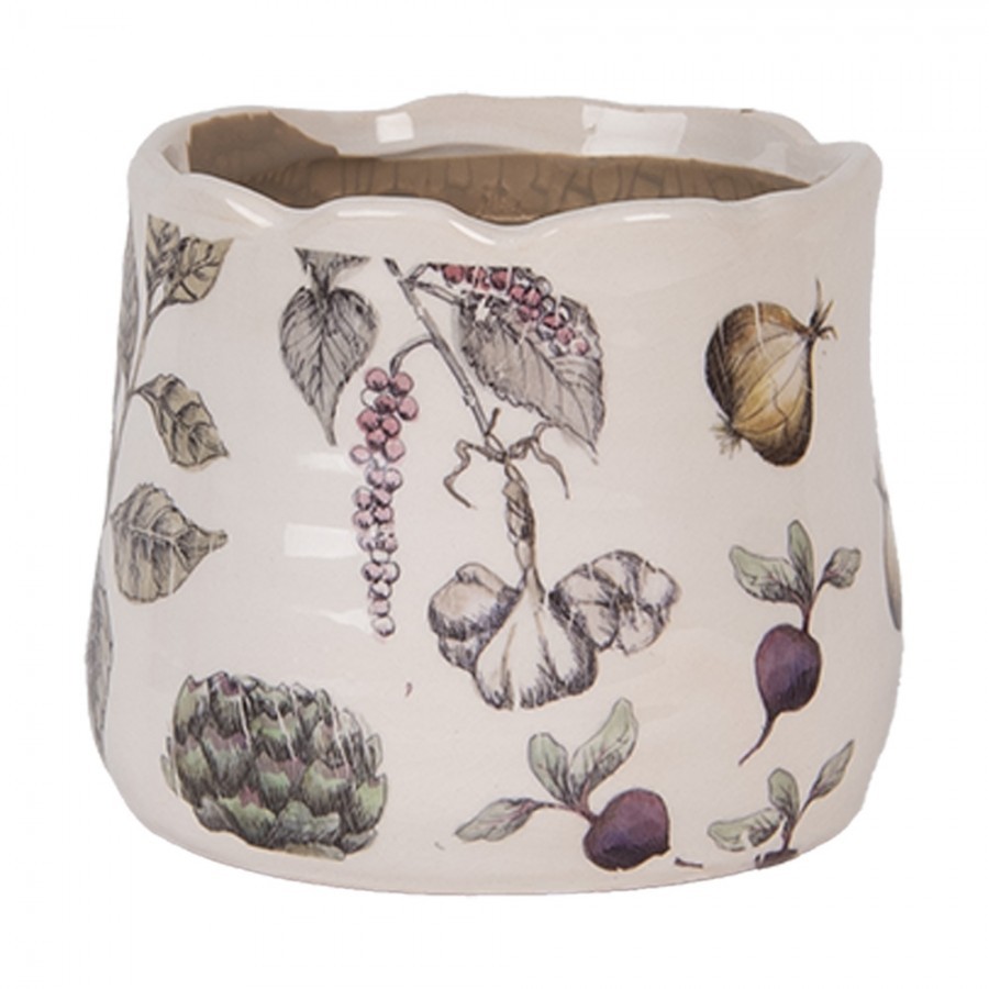 Keramický obal na květináč zelenina The Kitchen Garden - Ø 11*10 cm