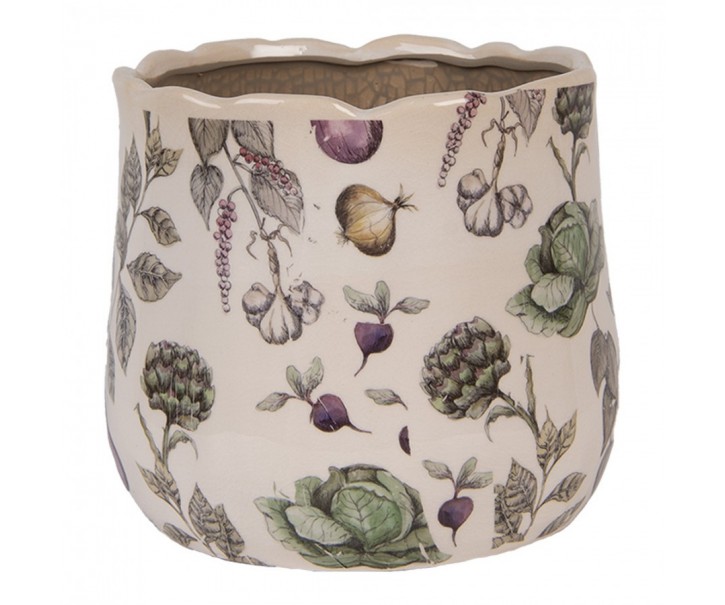 Keramický obal na květináč zelenina The Kitchen Garden M - Ø 18*16 cm