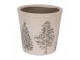 Béžový obal na květináč se stromky Natural Pine Trees - Ø 17*16 cm