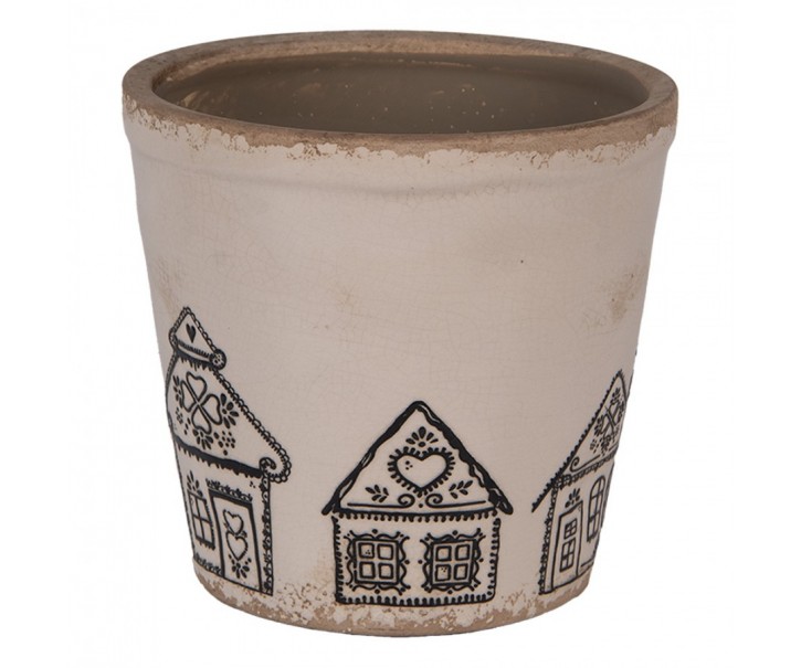 Květináč s perníkovými chaloupkami Gingerbread Bliss M - Ø 15*14 cm
