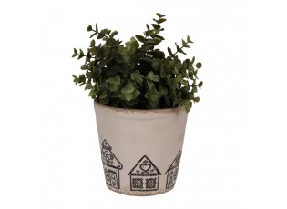 Květináč s perníkovými chaloupkami Gingerbread Bliss M - Ø 15*14 cm