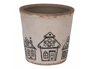 Květináč s perníkovými chaloupkami Gingerbread Bliss L - Ø 17*16 cm