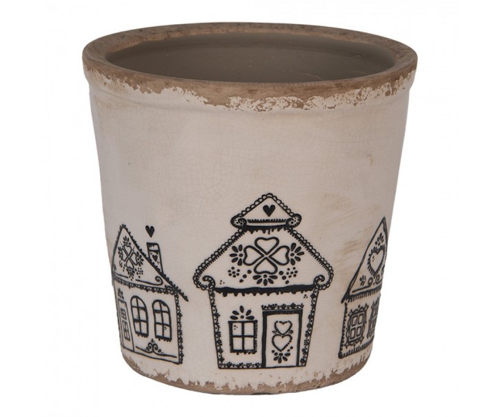 Květináč s perníkovými chaloupkami Gingerbread Bliss L - Ø 17*16 cm