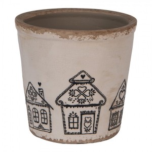 Květináč s perníkovými chaloupkami Gingerbread Bliss L - Ø 17*16 cm