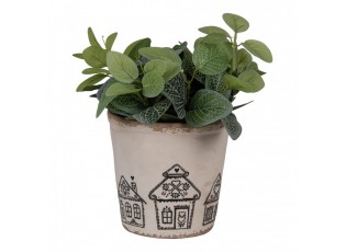 Květináč s perníkovými chaloupkami Gingerbread Bliss L - Ø 17*16 cm