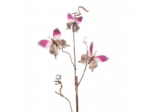 Dekorativní větev s motýlky Butterfly pink - 14*5*85 cm
