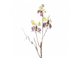 Dekorativní větev s motýlky Butterfly green - 14*5*85 cm