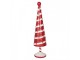 Bílo-červená kovová dekorace vánoční stromek Christmas Tree - Ø 13*49 cm Clayre & Eef