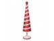 Bílo-červená kovová dekorace vánoční stromek Christmas Tree - Ø 13*49 cm Clayre & Eef