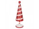 Bílo-červená kovová dekorace vánoční stromek Christmas tree - Ø 12*36 cm Clayre & Eef