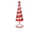 Bílo-červená kovová dekorace vánoční stromek Christmas tree - Ø 12*36 cm Clayre & Eef