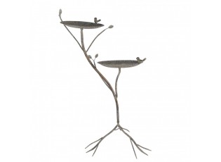 Zeleno hnědé antik kovové krmítko pro ptáčky Birdie - 38*43*78 cm