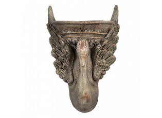 Hnědý antik nástěnný květináč Swan Baroque - 30*15*43 cm
