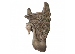 Hnědý antik nástěnný květináč Swan Baroque - 30*15*43 cm