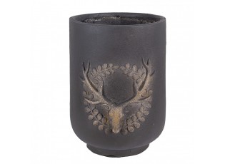 Granitový antik obal na květináč s jelenem Deer - Ø 23*31 cm