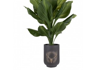 Granitový antik obal na květináč s jelenem Deer - Ø 23*31 cm