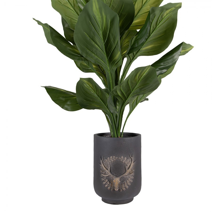 Granitový antik obal na květináč s jelenem Deer - Ø 23*31 cm