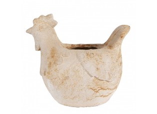 Béžový antik květináč slepička Chicken Brocante - 31*20*27 cm