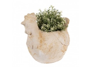 Béžový antik květináč slepička Chicken Brocante - 31*20*27 cm