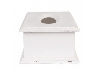 Bílý antik dřevěný obal na kapesníky Mouchoirs - 28*16*10 cm