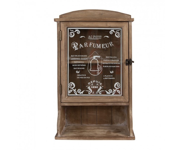 Hnědá antik dřevěná nástěnná skříňka Parfumeur - 32*15*54 cm