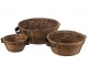 Set 3ks kulatý ratanový košík Rattan Brown - Ø 44*18/ Ø 35*15/ Ø 24*12 cm J-Line by Jolipa