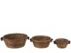 Set 3ks kulatý ratanový košík Rattan Brown - Ø 44*18/ Ø 35*15/ Ø 24*12 cm J-Line by Jolipa