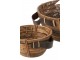Set 3ks kulatý ratanový košík Rattan Brown - Ø 44*18/ Ø 35*15/ Ø 24*12 cm J-Line by Jolipa