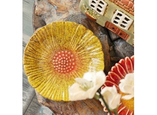 Dekorační keramický talířek ve tvaru květu Retro Uniq - Ø 14*3 cm