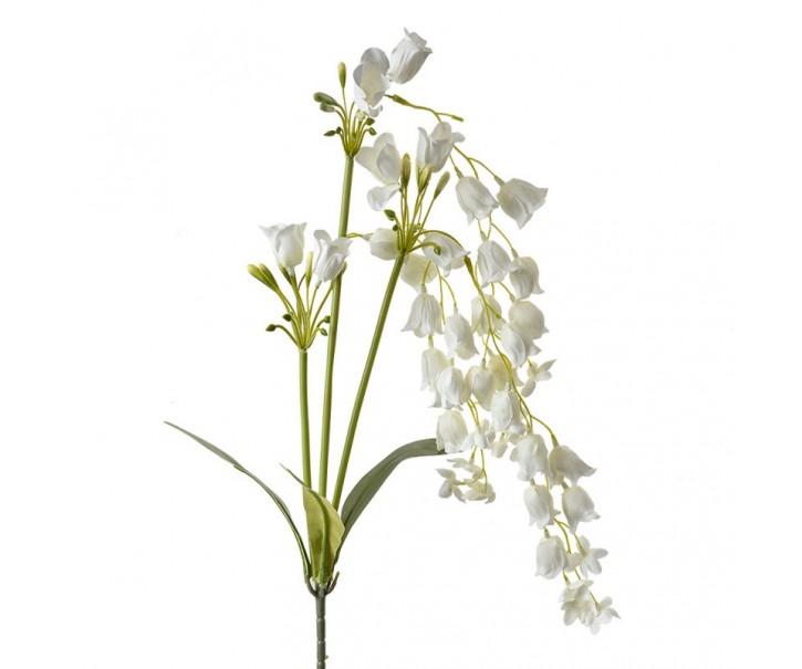 Dekorace bílá umělá květina zvonek Bells Bouquet - 15*6*80 cm