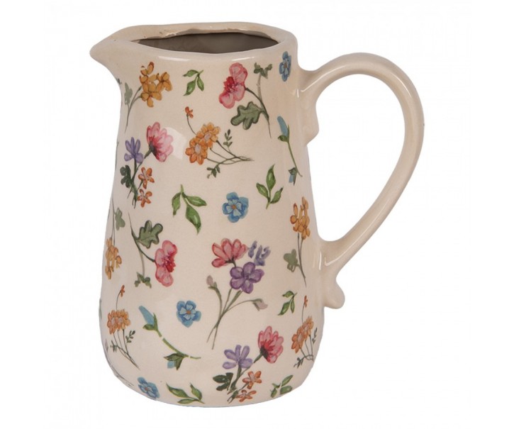 Keramický džbán s květinami Colourful Flowers M - 16*12*18 cm