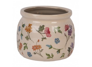 Keramický květináč s květinami Colourful Flowers S - Ø 12*10 cm