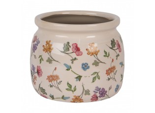 Keramický květináč s květinami Colourful Flowers S - Ø 16*13 cm