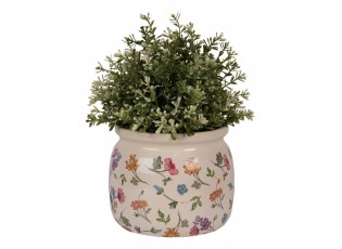 Keramický květináč s květinami Colourful Flowers S - Ø 16*13 cm