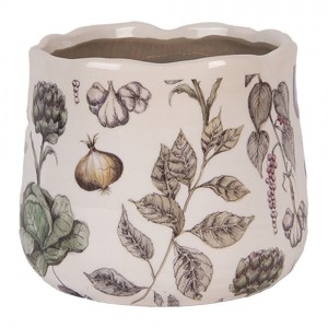 Keramický obal na květináč zelenina The Kitchen Garden S - Ø 14*12 cm