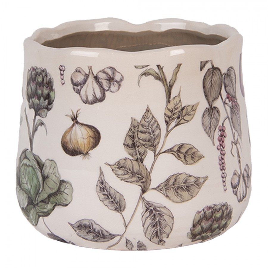 Keramický obal na květináč zelenina The Kitchen Garden S - Ø 14*12 cm