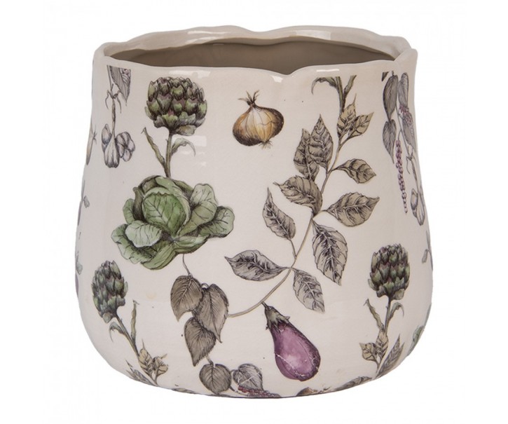 Keramický obal na květináč zelenina The Kitchen Garden L - Ø 21*19 cm