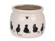 Béžový obal na květináč s kočkami a srdíčkem Dog&Cat S - Ø 12*10 cm