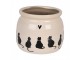 Béžový obal na květináč s kočkami a srdíčkem Dog&Cat M - Ø 16*13 cm