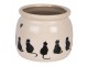 Béžový obal na květináč s kočkami a srdíčkem Dog&Cat M - Ø 16*13 cm