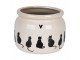 Béžový obal na květináč s kočkami a srdíčkem Dog&Cat L - Ø 20*15 cm